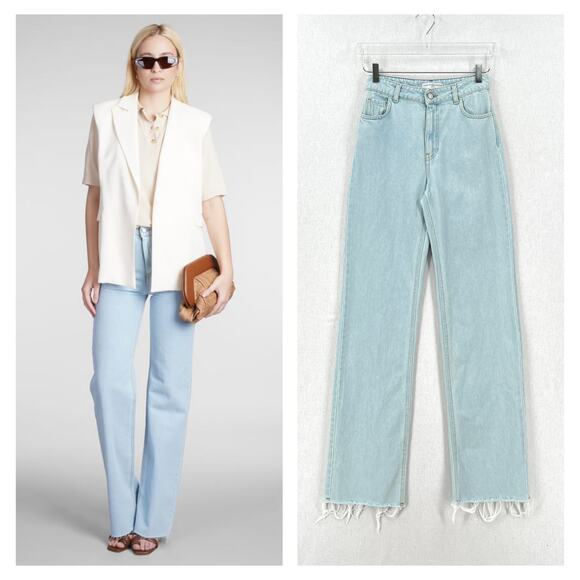 MVP WARDROBE High Rise Straight Leg Jeans 2 Light Wash MARIA VITTORIA PAOLILLO - Picture 1 of 16
